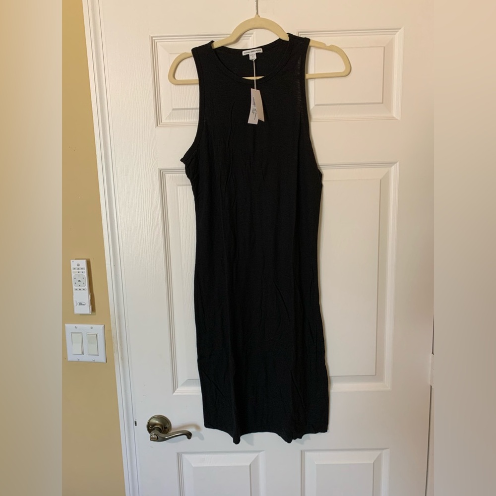 James Perse Sleeveless‎ Midi Little Black Dress Size 3 Minimalist